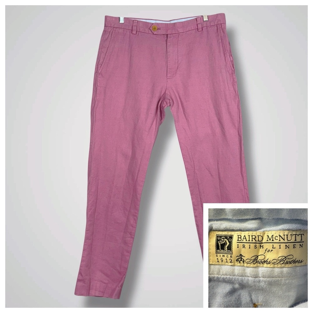 Brooks Brothers Men's Pink Linen and Cotton Pants
